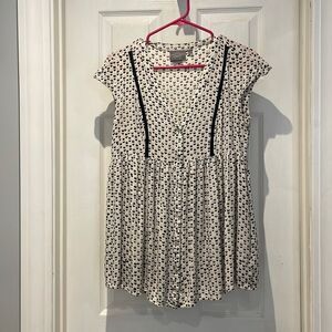 Vanessa Virginia peplum Anthro top SZ small with pockets and extra button